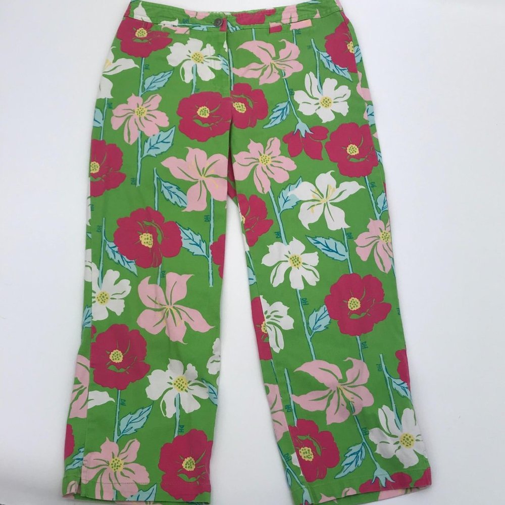 DUCK HEAD‎ GREEN FLORAL PRINT PANTS